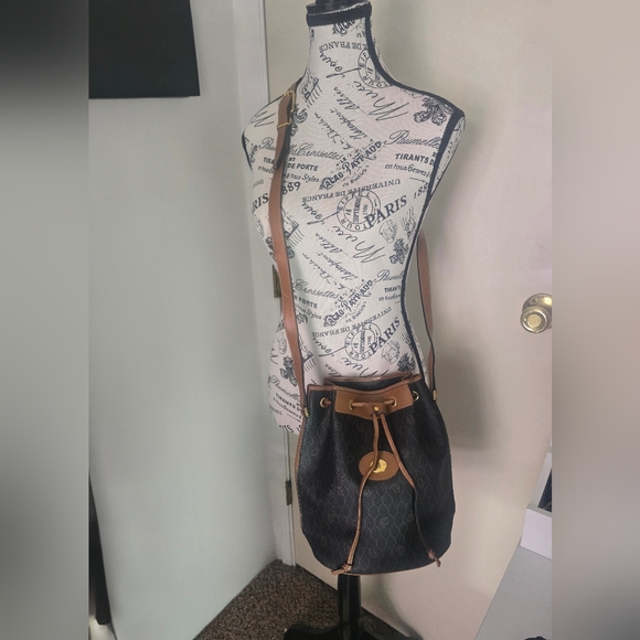 Christian Dior Black & Brown Vintage Honeycomb Crossbody Bucket Bag (EUC)(COA)✨️ - Picture 1 of 10